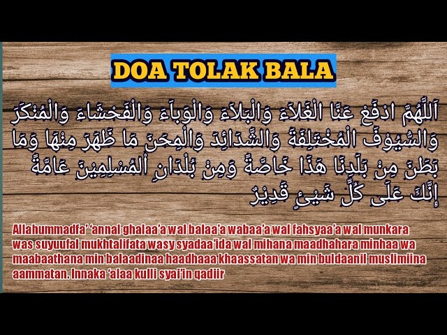 allahummadfa annal ghola wal bala, Doa Tolak Bala, Lengkap Arab Latin dan Artinya class=