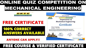 Mechanical Engineering | Free Quiz Certificate Within 1 Minutes