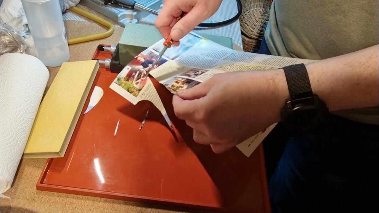 Benchmade mini bugout s30v after sharpening on stones YouTube