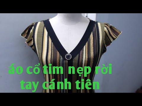 Video 247/cắt may áo cổ tim thẳng nẹp rời tay cánh tiên... - youtube
