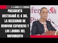 Presidenta destacará el 6 dic. la necesidad de renovar esfuerzos y los logros del movimiento