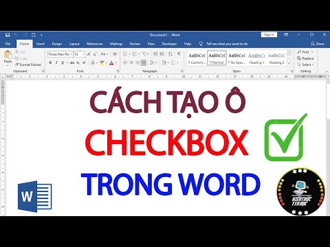 Cách tạo ô checkbox trong word