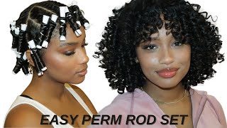 EASIEST PERM ROD TUTORIAL FOR PERFECT & BOUNCY CURLS | NATURAL HAIR CARE