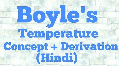 boyle temperature in hindi (derivation)