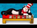 HICE una BASE SECRETA dentro de la CAMA de CAT IN THE HAT en Minecraft 🛏️😂 BEBE NOOB Gato Sombrero