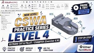SOLIDWORKS Practice | Level 4 | Exercises 4.10 | Beginner Step-by-Step Tutorial