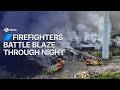 Landfill fire in Fife blazes through the night