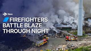 Landfill fire in Fife blazes through the night