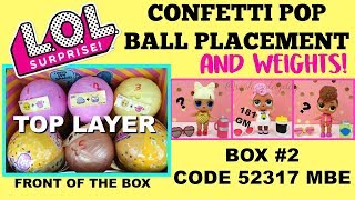 LOL Surprise Confetti Pop WAVE 2 Series 3 Ball Placement and Weight Hacks Grunge Girl, SPF QT