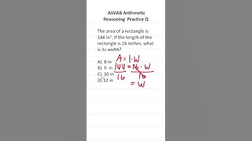 ASVAB/PiCAT Arithmetic Reasoning Practice Test Q: Area of a Rectangle #acetheasvab #grammarhero​​​​