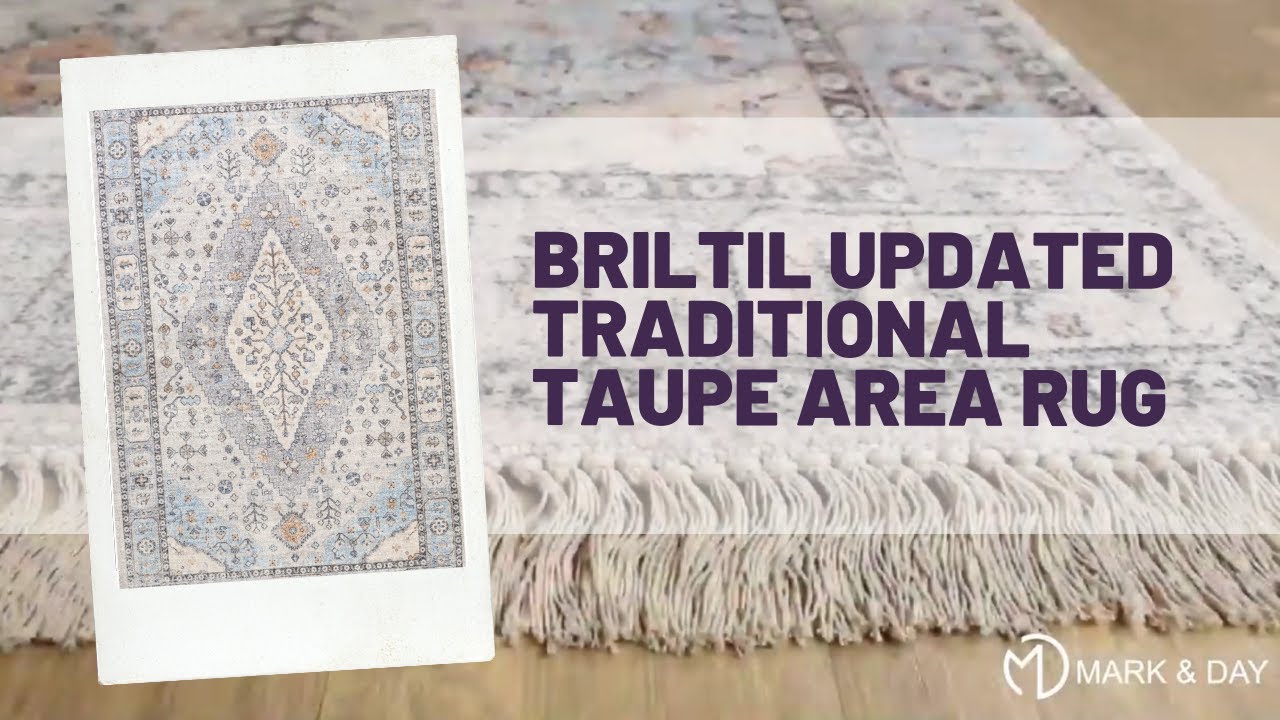 Briltil Updated Traditional Taupe Area Rug - YouTube