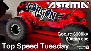 Arrma Gorgon brushless speed test (Goolrc motor and esc) #rccar #arrma #brushlessmotor