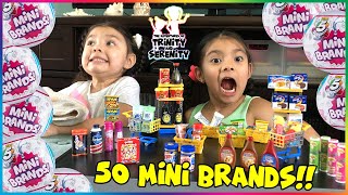 Unboxing 50 5 Surprise Mini Brands Series 1 with Trinity and Serenity