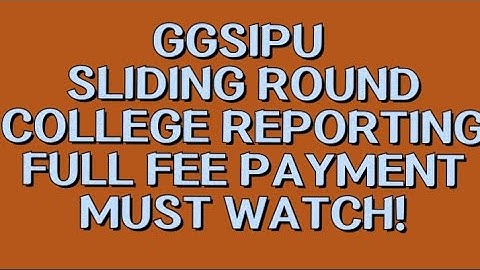 GGSIPU : ROUND 3 , SLIDING ROUND & COLLEGE REPORTING UPDATE! #ggsipu #admission #ipu #college