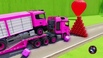 Garage with Colors mua lan ALL MIXER TRUCK WITH DOUBLE FLATBED TRAILER TRUCK, MAN RENAULT #2351