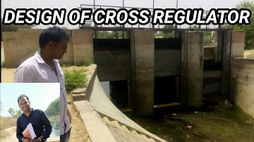 Design of cross regulator in a canal in Ms excel sheet. with complete drawing