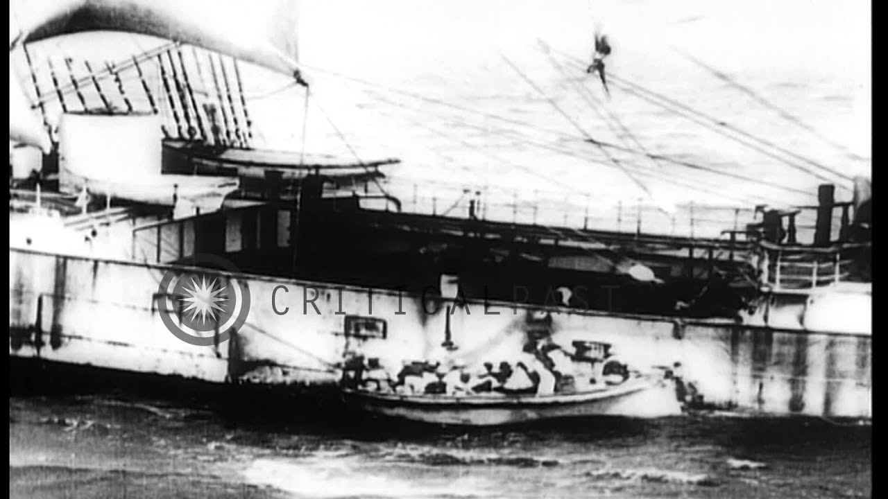 French barque Nantes is halted at sea by the German cruiser SMS Moewe ...