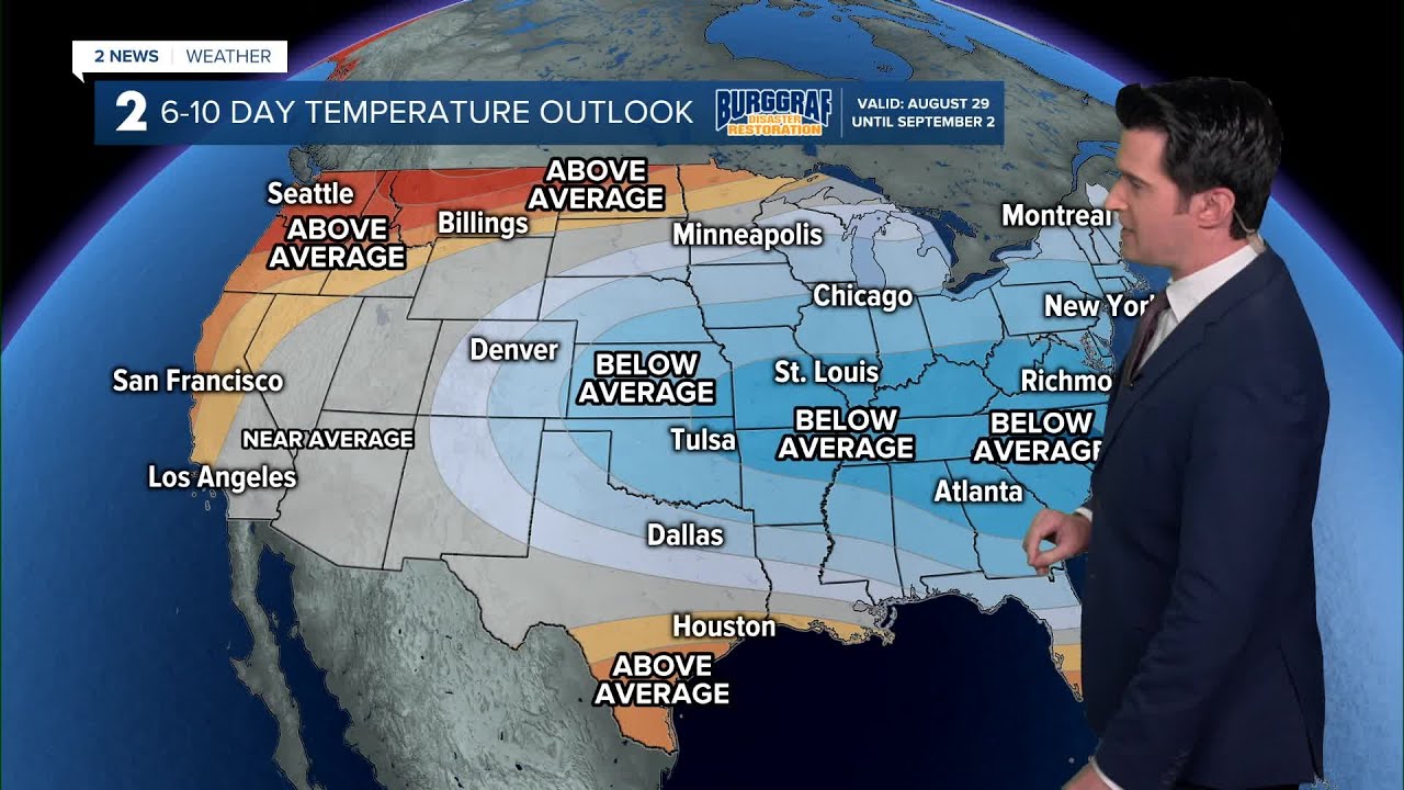 Below average temps to continue into early September - YouTube