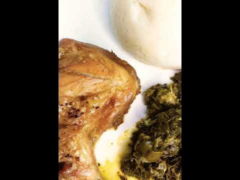 comida angolana kizaka com funge e Frango recette angolaise pondu # ...