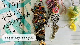 fabric beads journal ephemera PROCESS VIDEO paper journal dangles