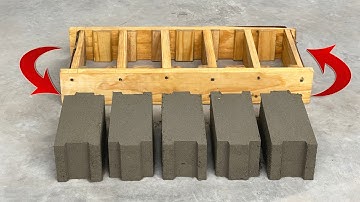 From 1 wooden mold can cast 5 bricks from cement with tight joints without mortar