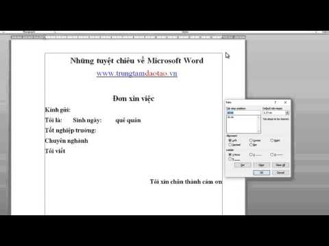 Cách đặt TAB cho văn bản word