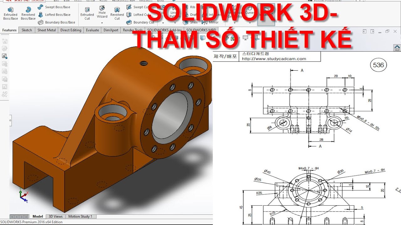 Tập hợp Bài tập vẽ 3d Solidworks pdf chuẩn và đầy đủ