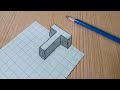 Easy 3d drawing letter t  how to draw capital alphabet for beginners shorts