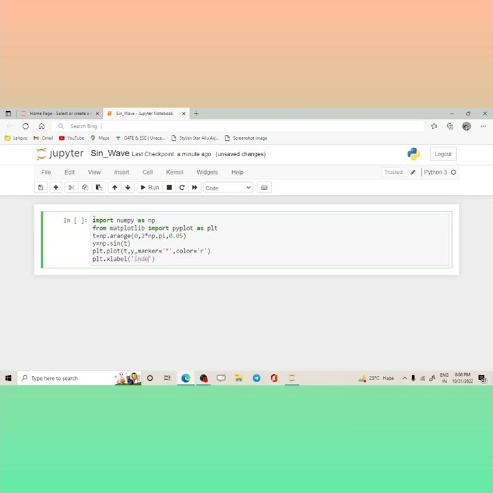 How to draw a sine wave in Python - YouTube