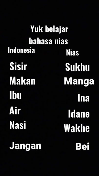 Yuk belajar bahasa nias jangan lupa subscriber dan like komen ya guys