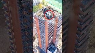 The Process of Excavator Demolishing High-Rise Buildings. #machine #amazing #work
