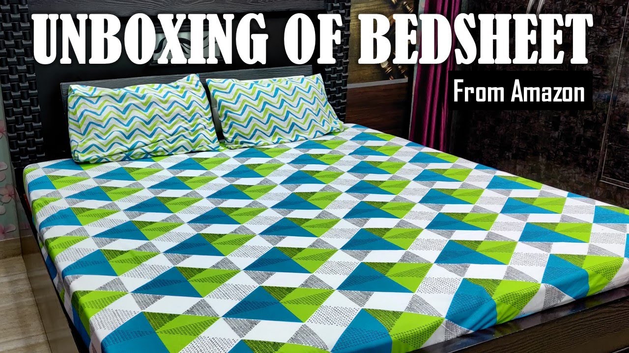 Unboxing of Divine Casa Double Bedsheet from Amazon bedsheets for