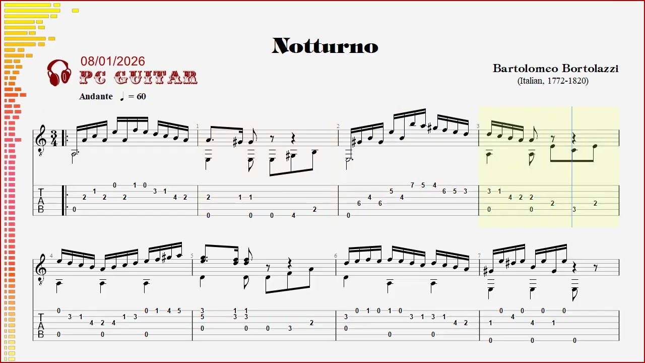 Bortolazzi, Notturno, guitar