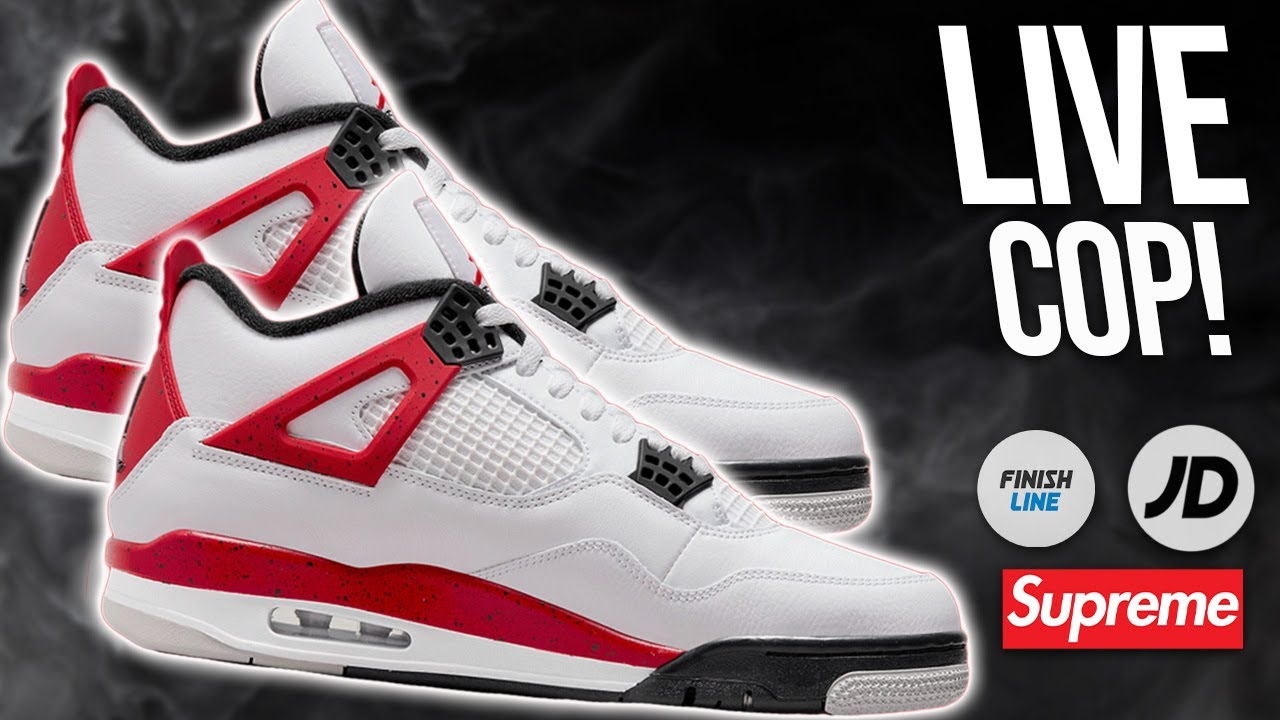 LIVE COP : AIR JORDAN 4 'RED CEMENT' EA JD/FNL , KAWS X UNIQLO SECOND  CHAPTER , & SUPREME X MF DOOM 