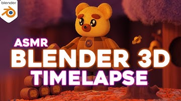 I Made This Cute Bear Wallpaper In Blender 3D - ASMR Time-lapse