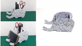 DIY Pencil Holders Elephant | Cardboard Storage