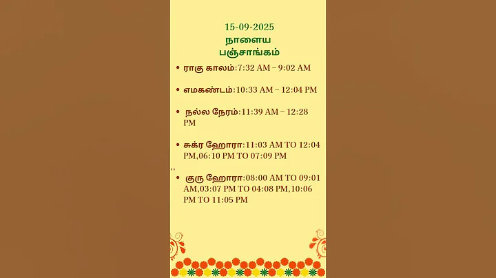 Panchangam 15 September 2025 #astrology  #panchang  #new  #trending  #viral  #today    #shorts