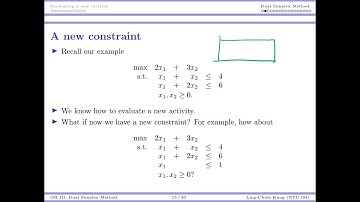 [OR3-Theory] Lecture 3: Sensitivity Analysis and Dual Simplex Method #4 New constraint: Motivation
