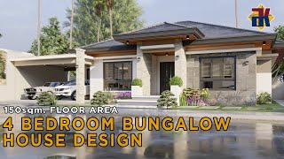 Download Lagu HOUSE DESIGN 4 Bedroom Bungalow | Exterior \u0026 Interior Animation MP3