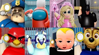 All Games BARRY PRISON RUN 2 Roblox Among Us Barbie Bluey Boss Baby Paw Patrol Pj Masks Angry Birds