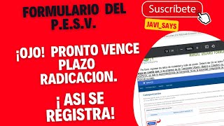 How to fill out the PESV FORM? Before the Superintendency of TRANSPORTATION