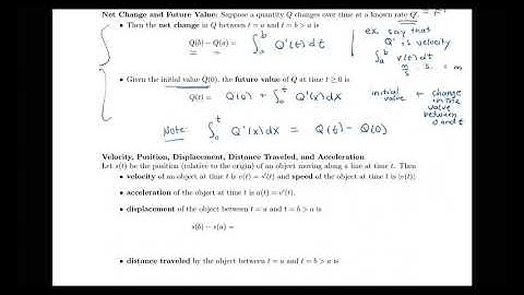 Introduction to Velocity and Net Change (Section 6.1)