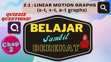 QUIZZIZ DISCUSSION :  CHAPTER 2 (Linear Motion Graphs) | Physics Matriculation, Sem 1