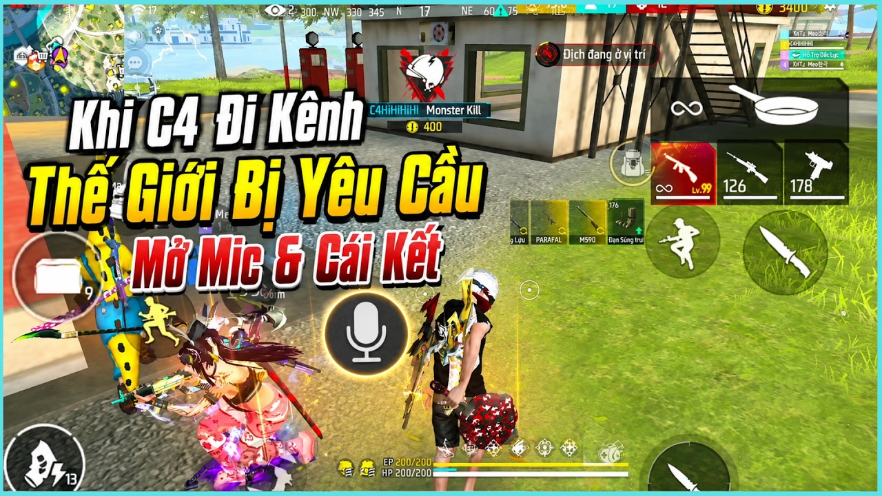 [Free Fire] Khi C4 Gaming Đi Kênh Thế Giới Gặp Người Không Biết Mình & Yêu Cầu Mở Mic