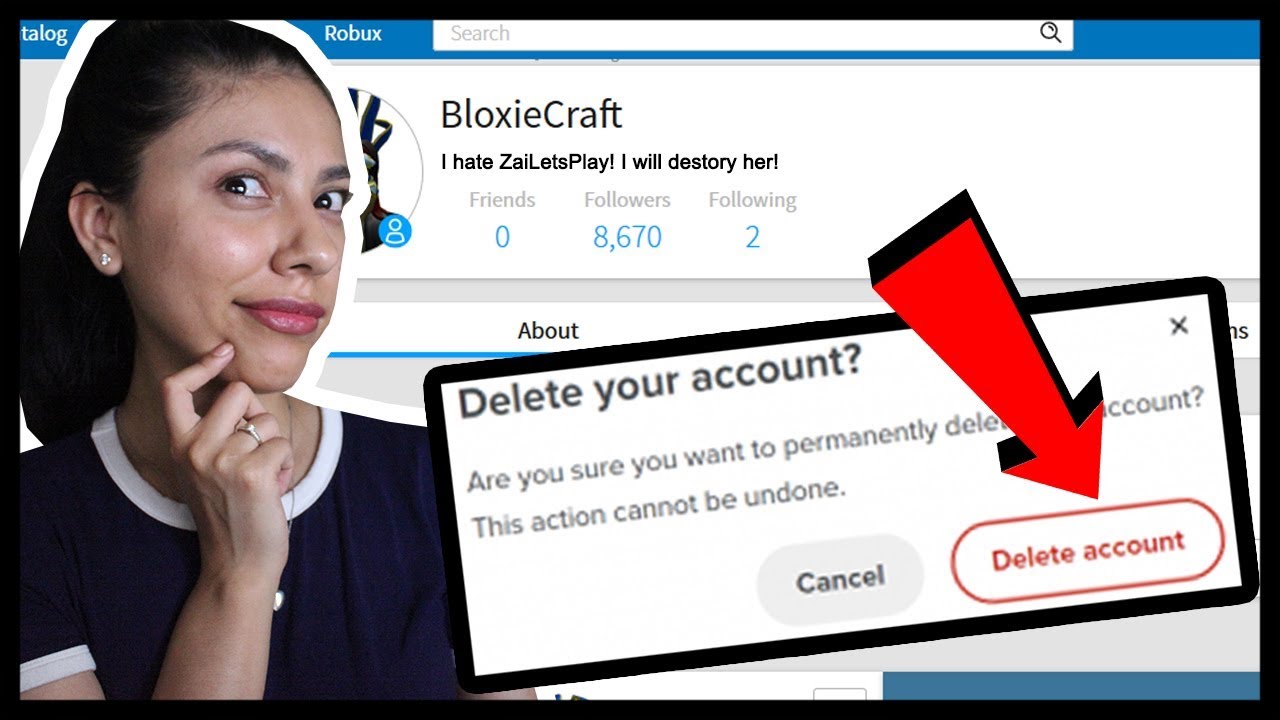 I Deleted My Haters Roblox Account Roblox Youtube