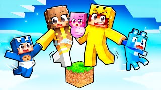 SPELEN Als Een FAMILIE Op 1 BLOK In Minecraft!