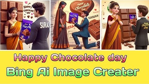Create 3D Ai Happy chocolate day | image creator 2024 | happy chocolate dayl bing image creator