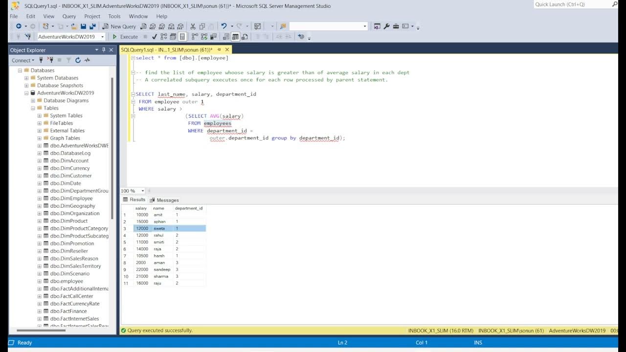 co related subquery - YouTube