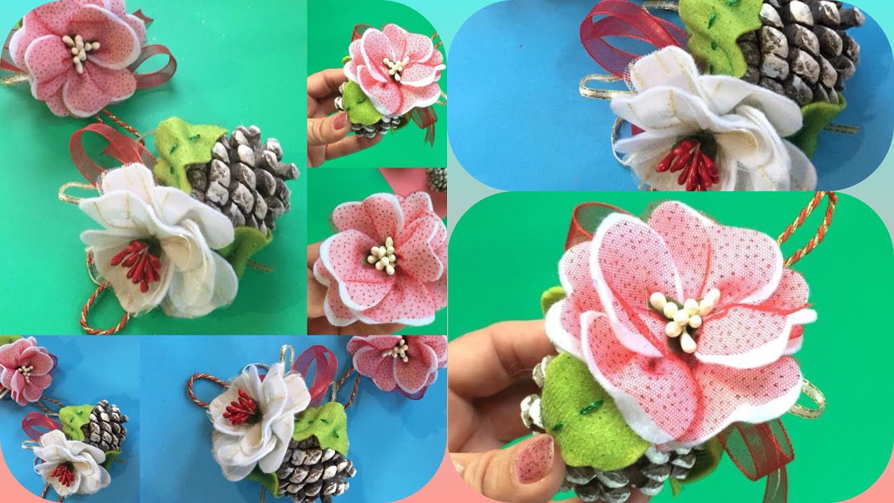 Ti basta una pigna e un po’ di stoffa ! Il tuo albero sarà bellissimo #384