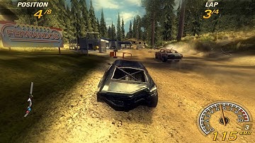 FlatOut 2 running on linux via Steam Proton 3.16-4